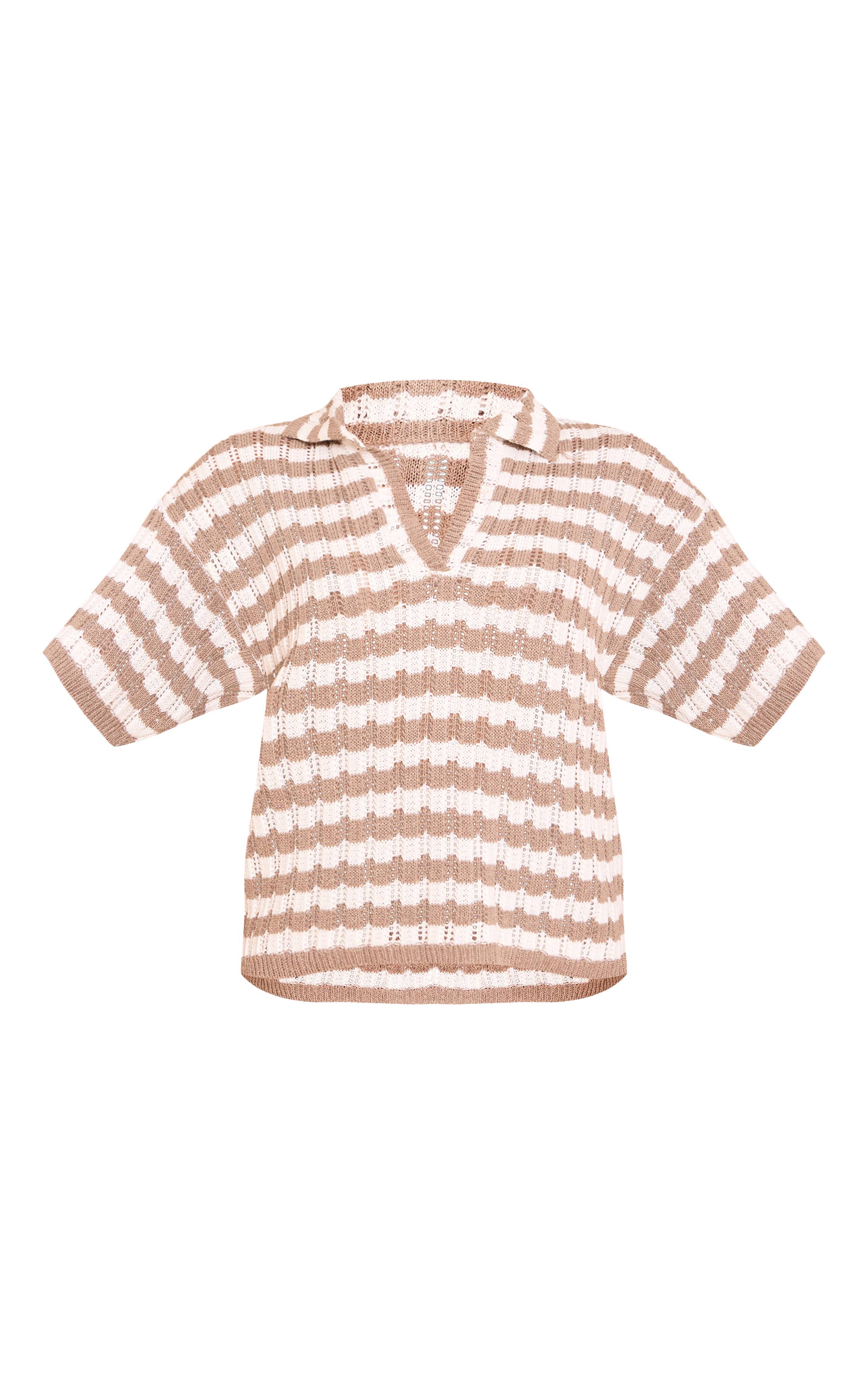 Moka Haut En Maille Rugby À Rayures Au Crochet