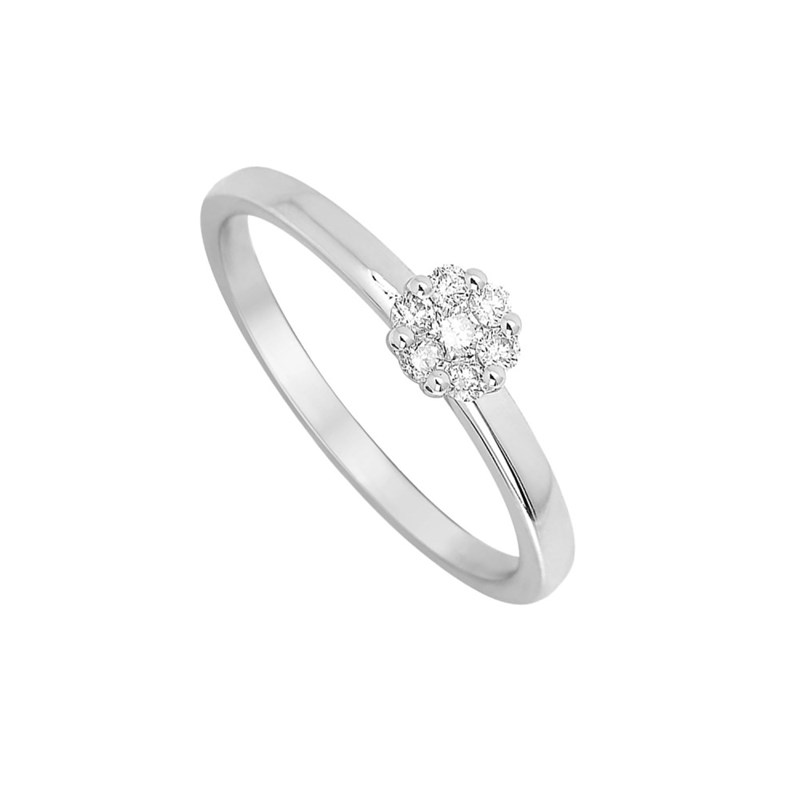Bague Femme - Or 18 Carats - Diamant 0,15 Carats