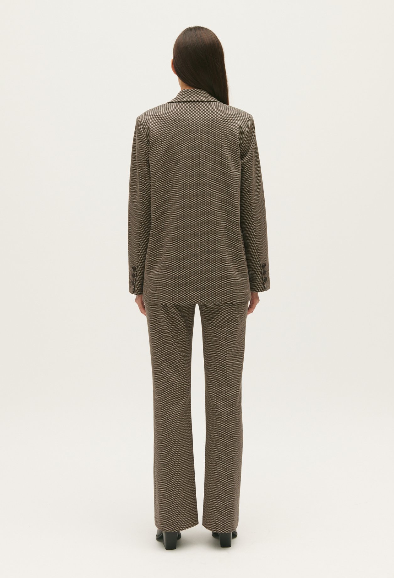 Veste tailleur pied de poule chocolat
