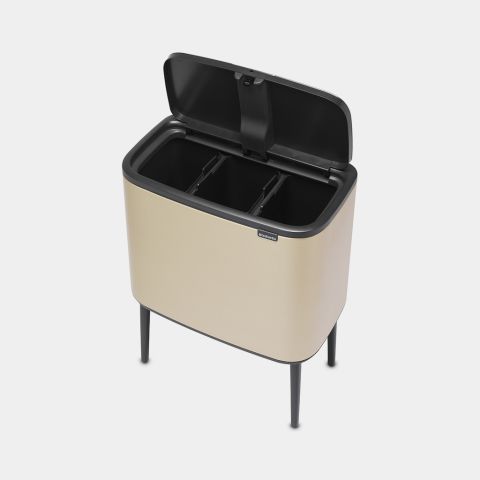 Bo Touch Bin, met 3 binnenemmers, 3 x 11 liter - Metallic Gold