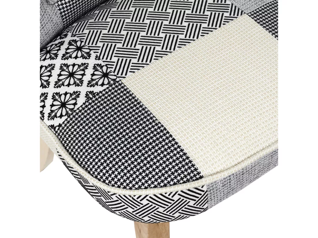 Fauteuil Eleonor Patchwork Gris