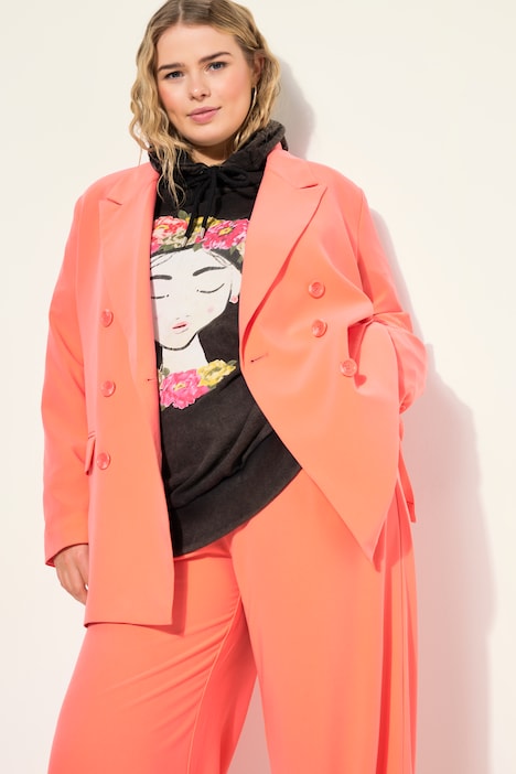 Blazer, Straight Fit, doppelreihig, Revers, Langarm