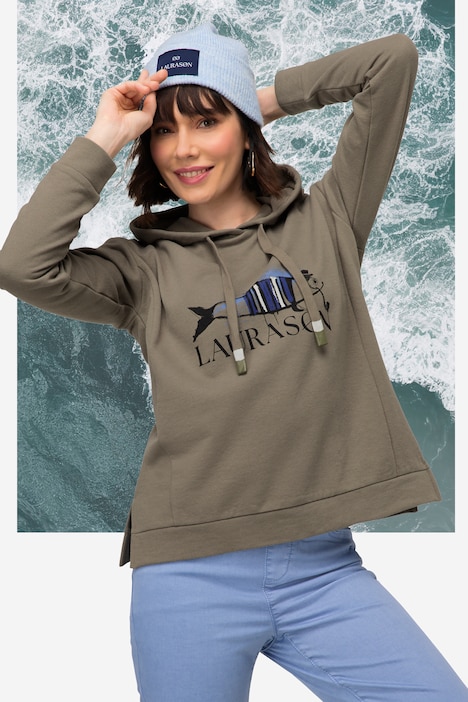 Hoodie, Fisch Motiv, Kapuze, Langarm