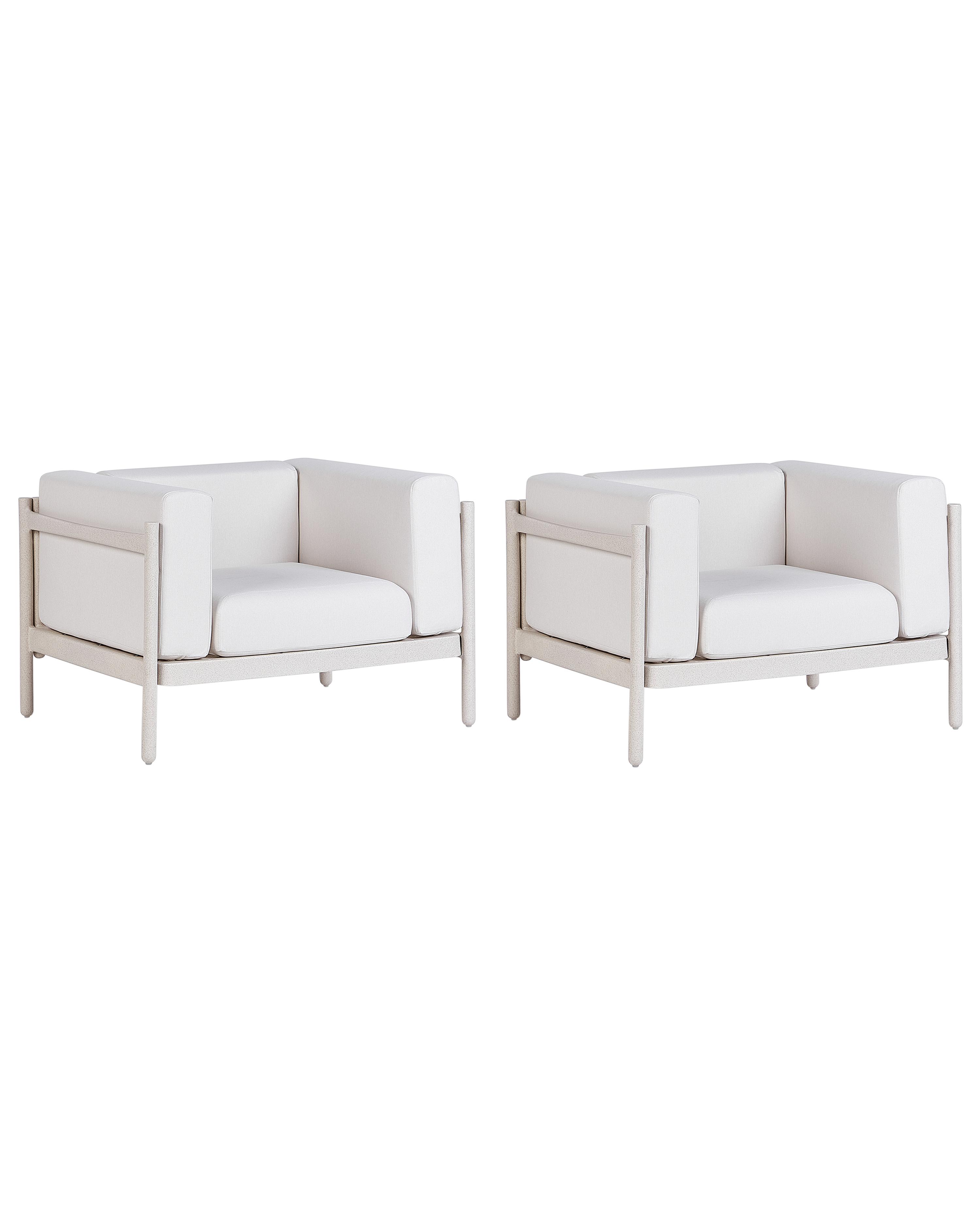 Set van 2 tuinfauteuils FERRETTI Lichtbeige