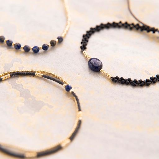 A Beautiful Story Emotion Armbånd, Lapis Lazuli, 16-22 cm