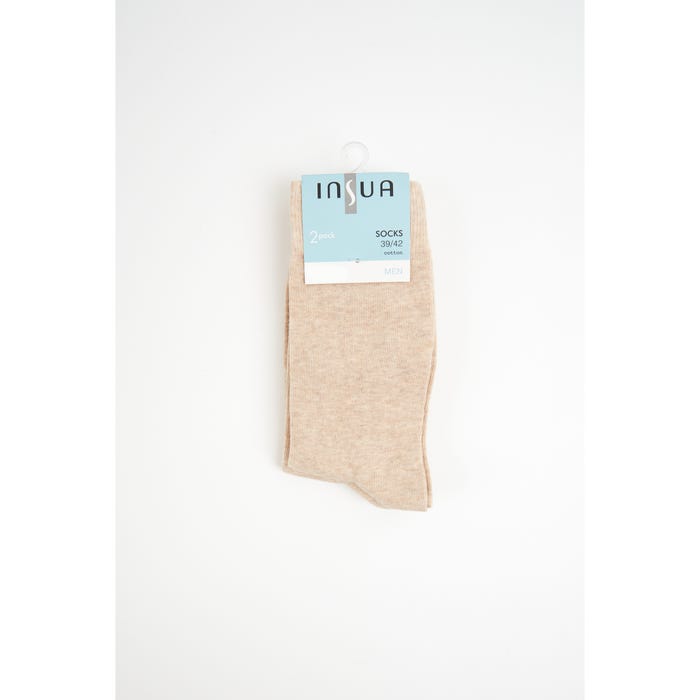 inSua-2-pack effen katoenen herensokken