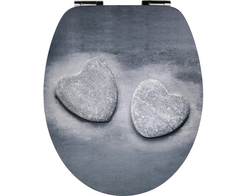 form&style toiletzitting Stone Heart met soft-close mechanisme, grijs