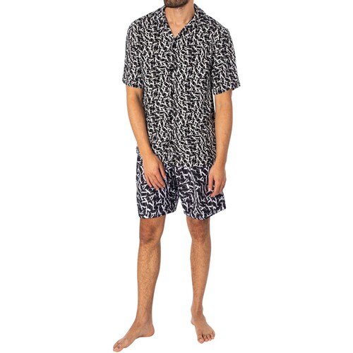 Calvin Klein Jeans - Shorts De Baño Con Estampado De Cintura Larga Negro