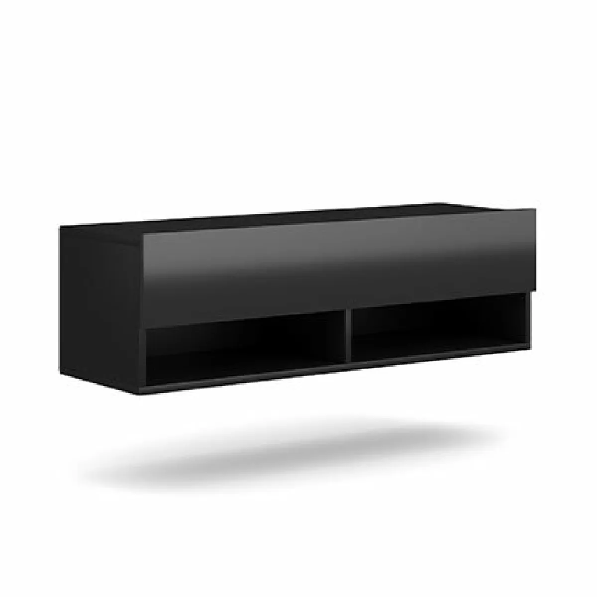 MES Meuble TV suspendu - Noir 100 cm