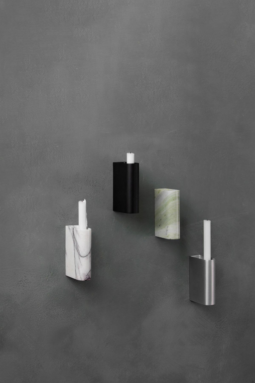 Northern Monolith kandelaar wand wit marmer