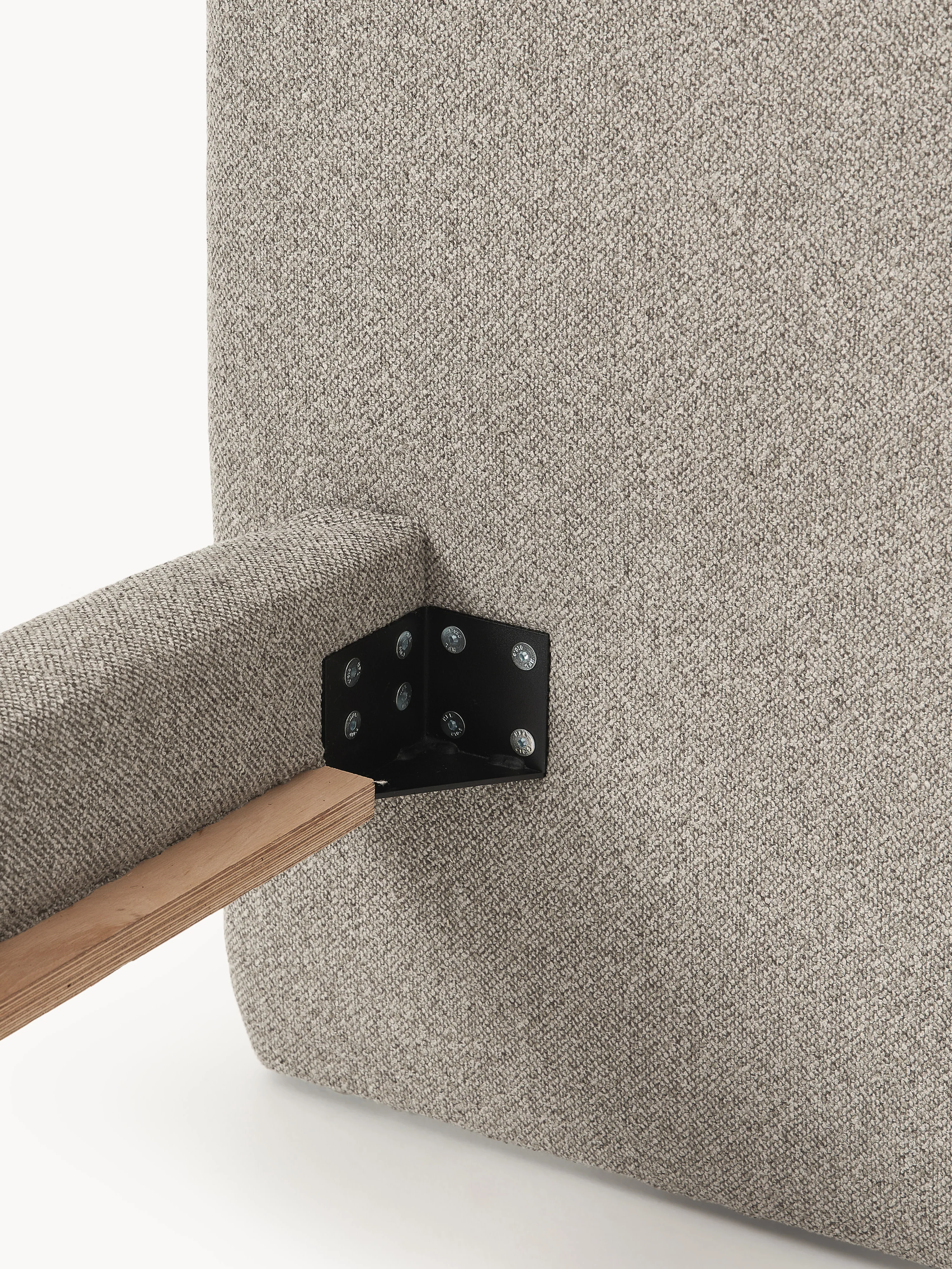 Bouclé gestoffeerd bed Olina met metalen poten