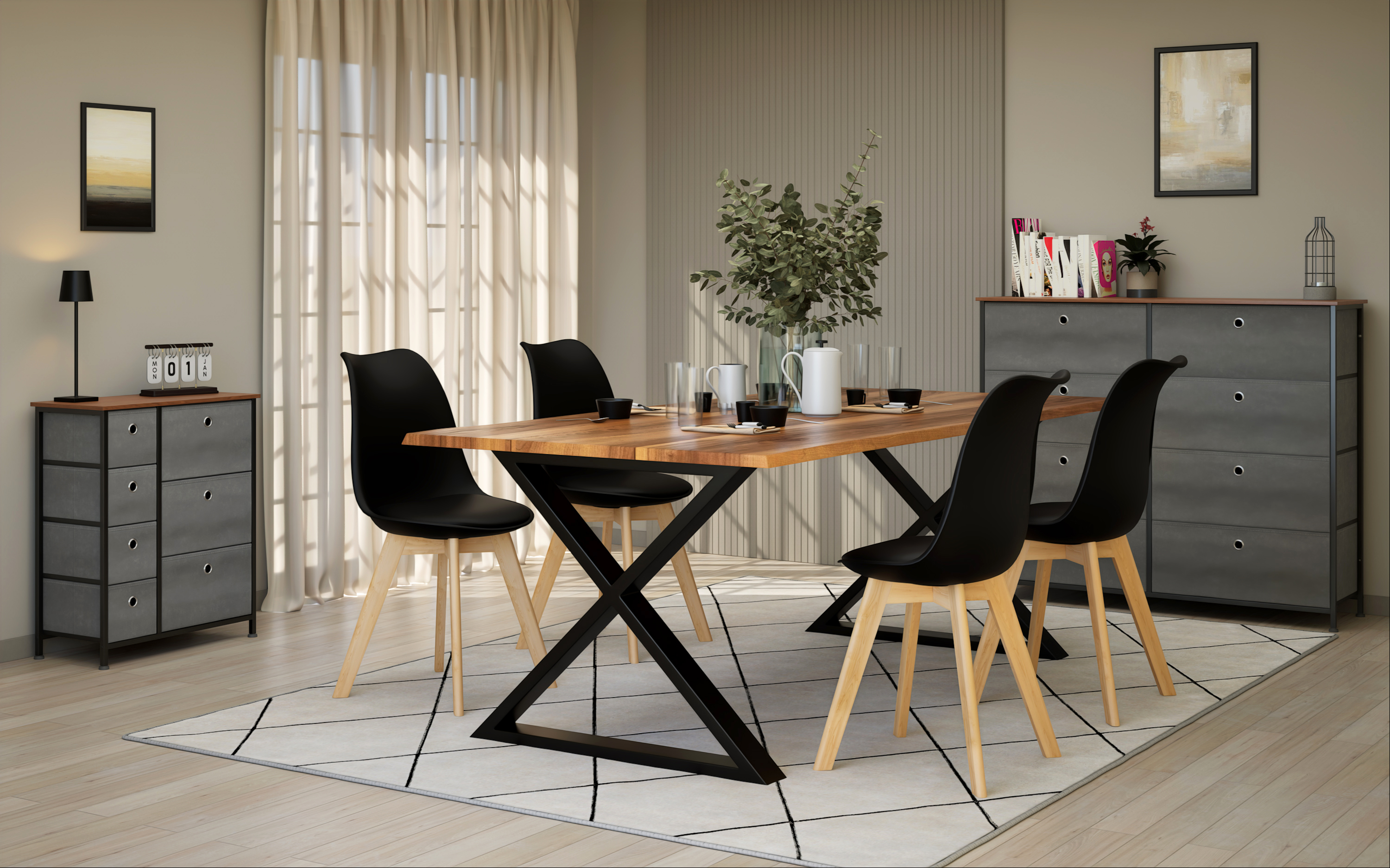 Esszimmerstuhl AMELIA 2er Set schwarz