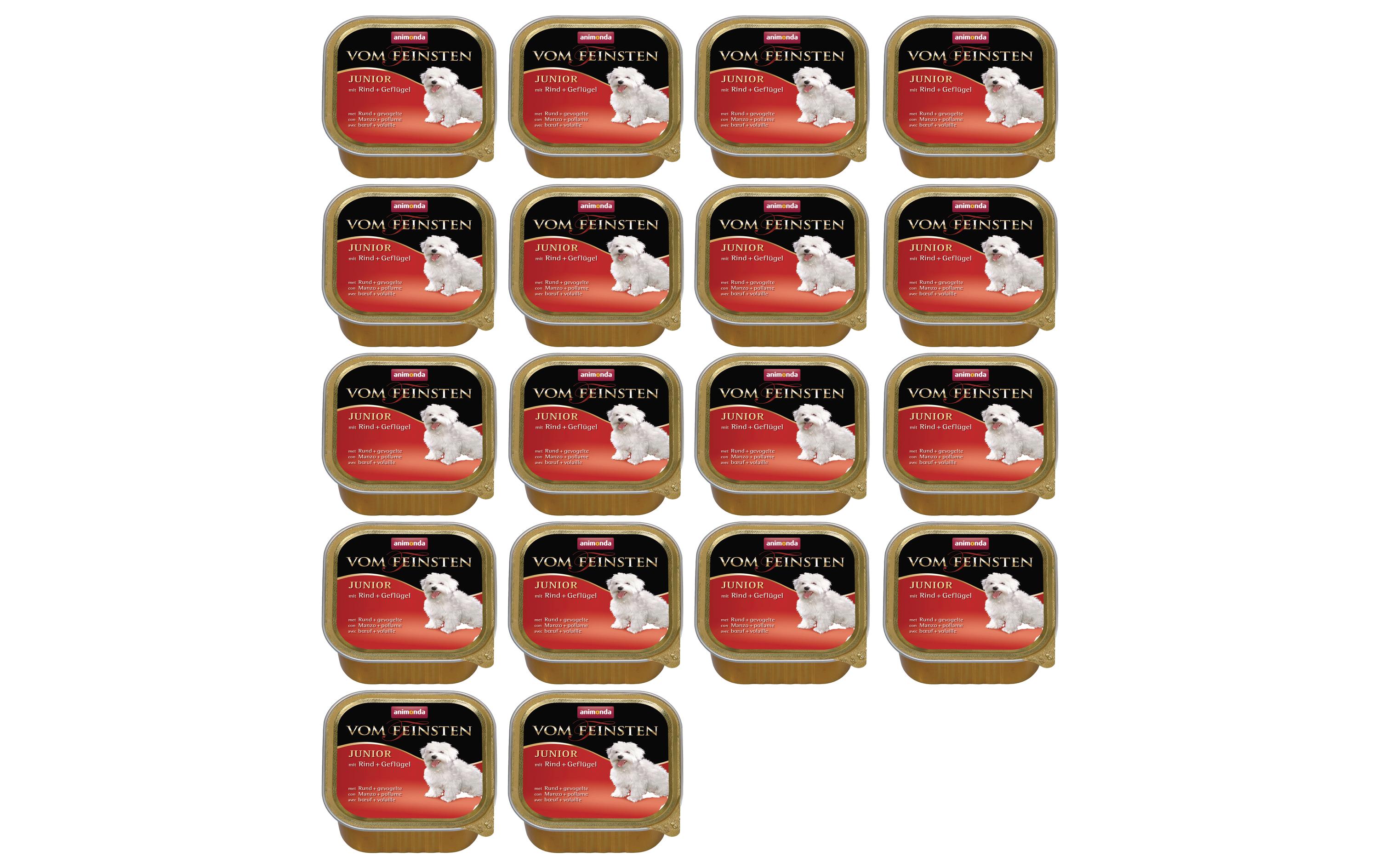 Nassfutter Vom Feinsten Junior mit Rind+Geflügel,22x150gAlleinfuttermittel für Junioren
