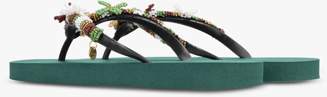 UZURII groene uzurii teenslippers las dalias gold