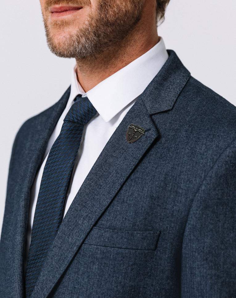 Veste chevron fantaisie  bleue 