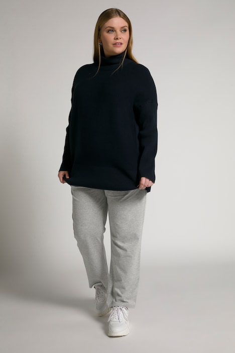 Bellieva-Pullover, Stehkragen, Druckknöpfe, Langarm, GOTS