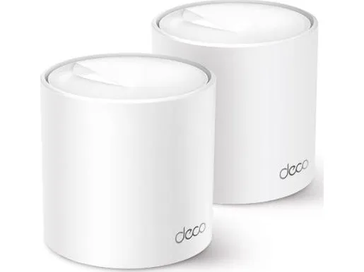 TP-Link Deco X50 - Wi-Fi-system (2 routere) - op til 4.500 sq.ft - mesh - GigE - Wi-Fi  (802.11ax) - Multi-Band - Hvid