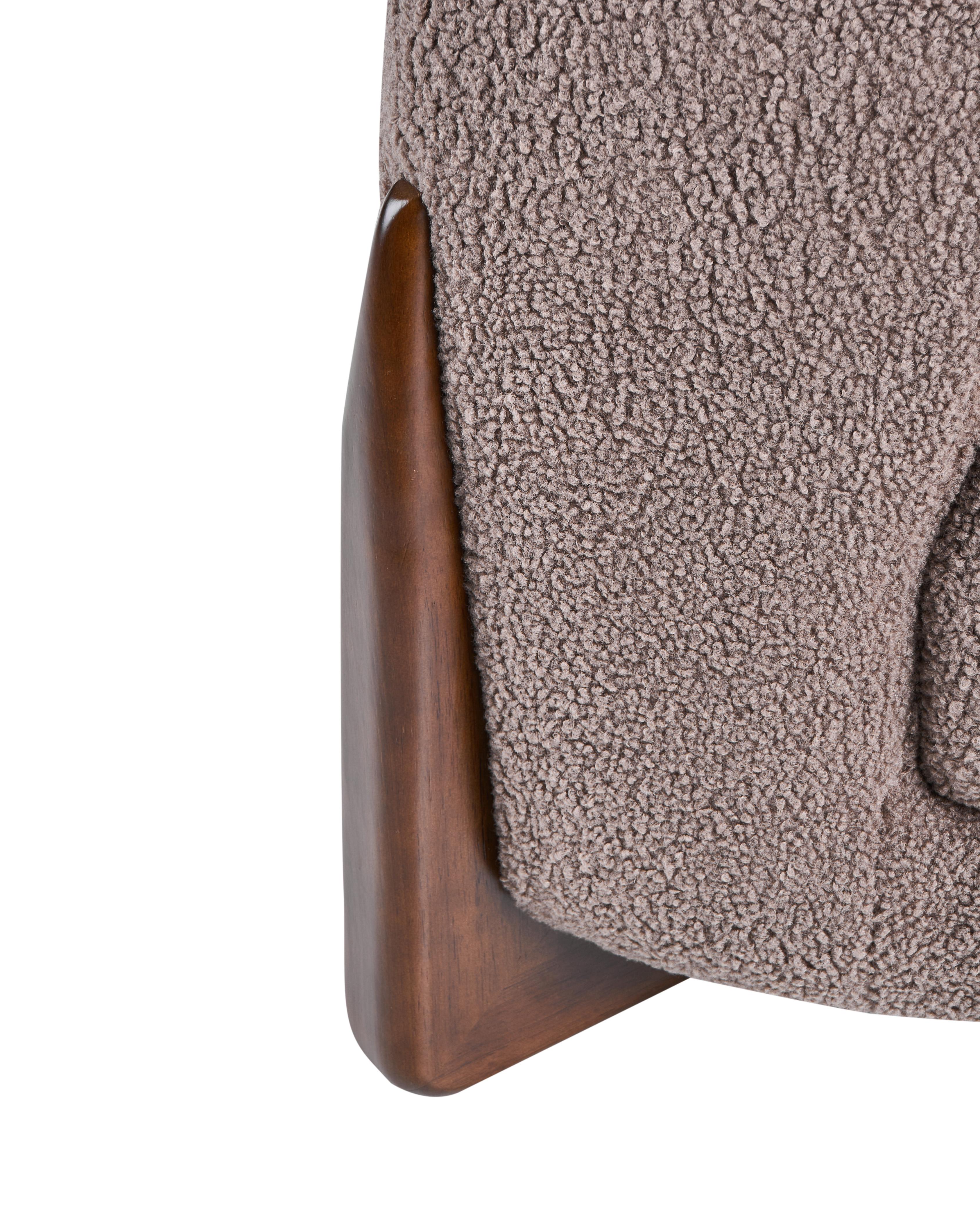 Fauteuil VINLIDEN Bouclé Bruin