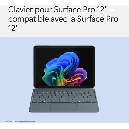 Clavier pour tablette Microsoft Surface Pro 12 pouces avec Surface Slim Pen - Océan