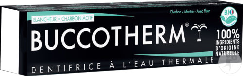 Buccotherm Dentifrice Blancheur À L'Eau Thermale Soin Au Charbon Actif Goût Menthe Bio Tube 75ml