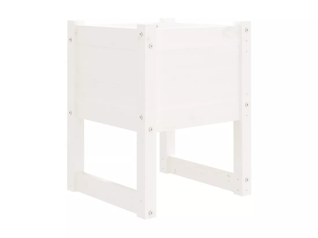 Jardinière bac lit surélevé bois blanche 40 x 40 x 52.5 cm 02_0037574