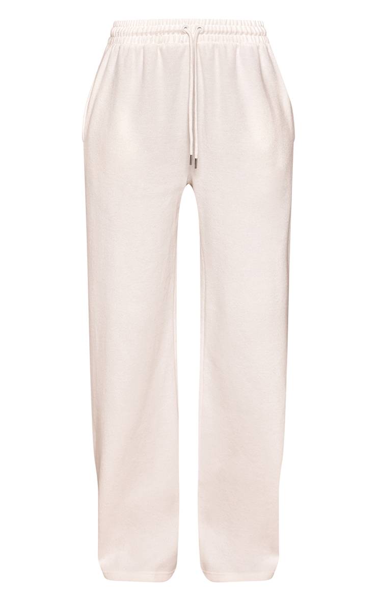 Ecru Pantalon De Jogging Grande Taille Jambe Large Toucher Doux