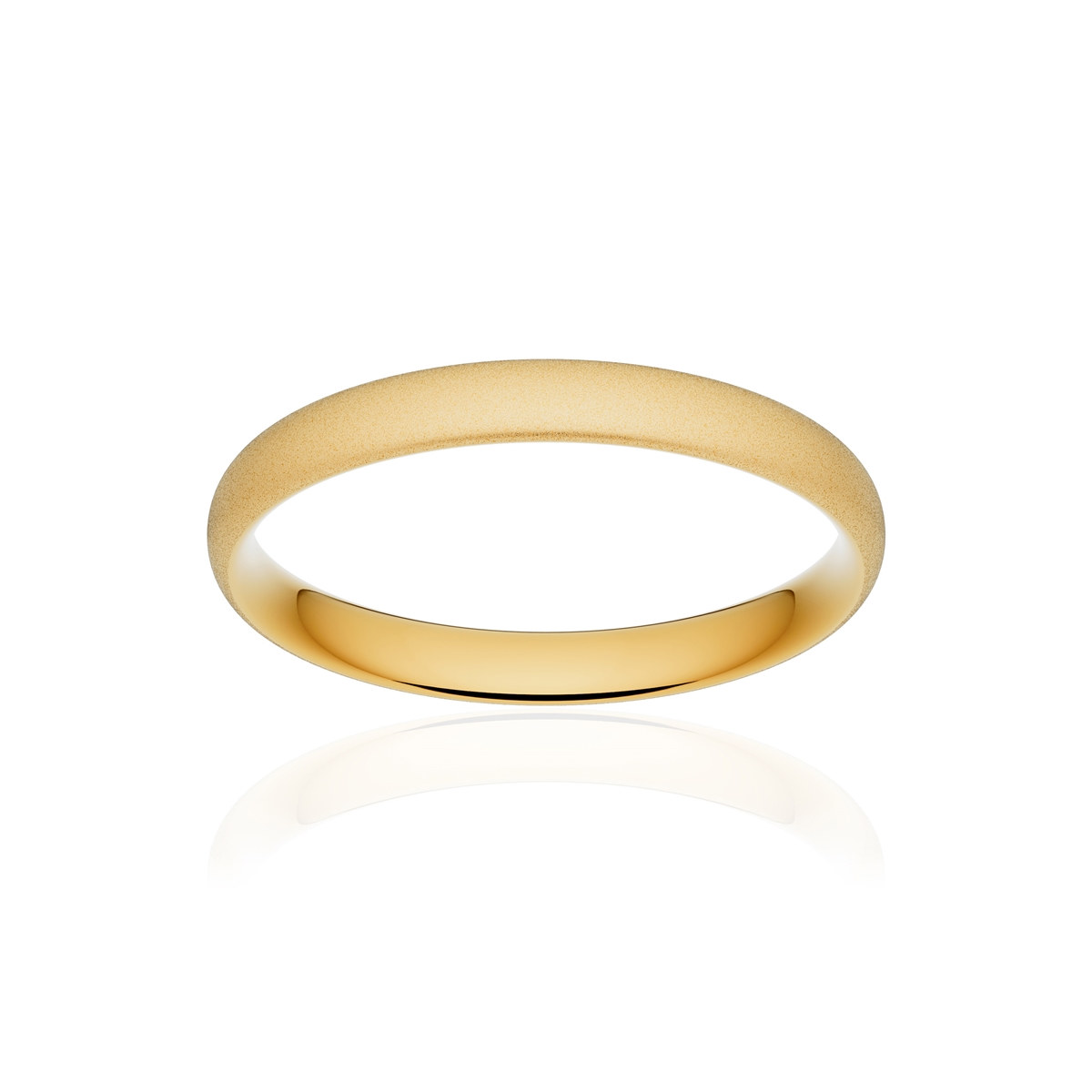 Alliance or 750 jaune sablé demi-jonc confort 3mm