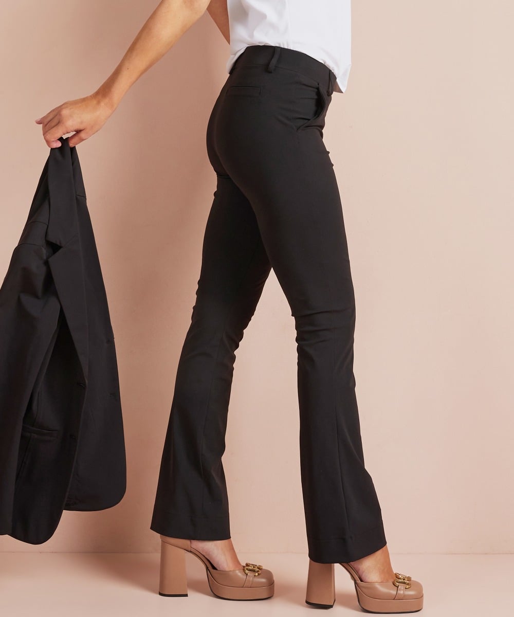 flared fit broek travelstof