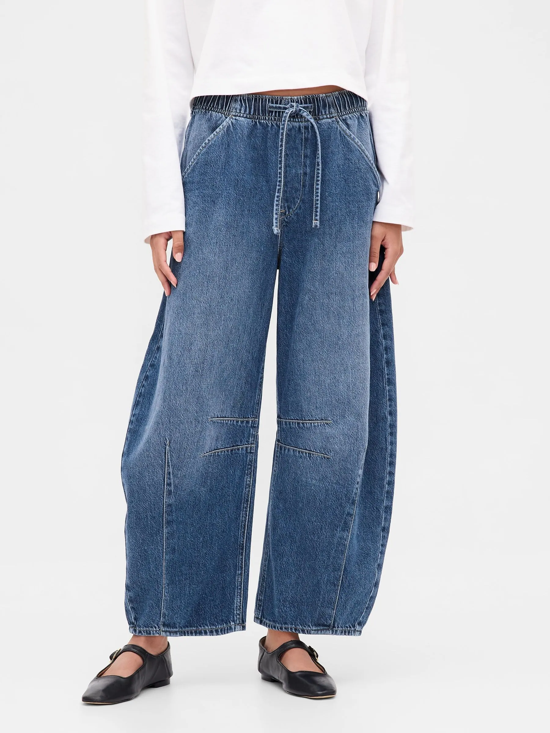 Blauw - Gap UltraSoft jeans met halfhoge taille en hoefijzervormige pijpen