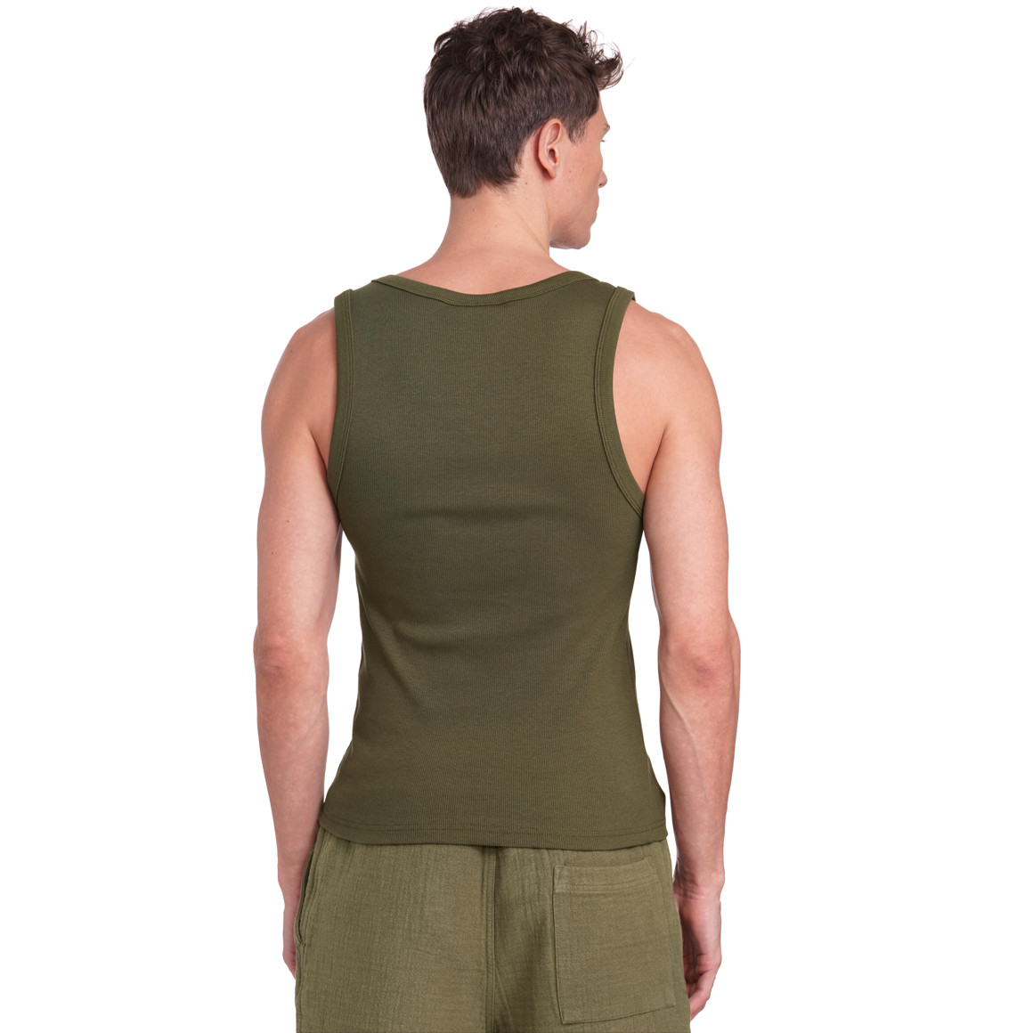 Jonas Nielsen Herren Tanktop in leichter Ripp-Struktur oliv