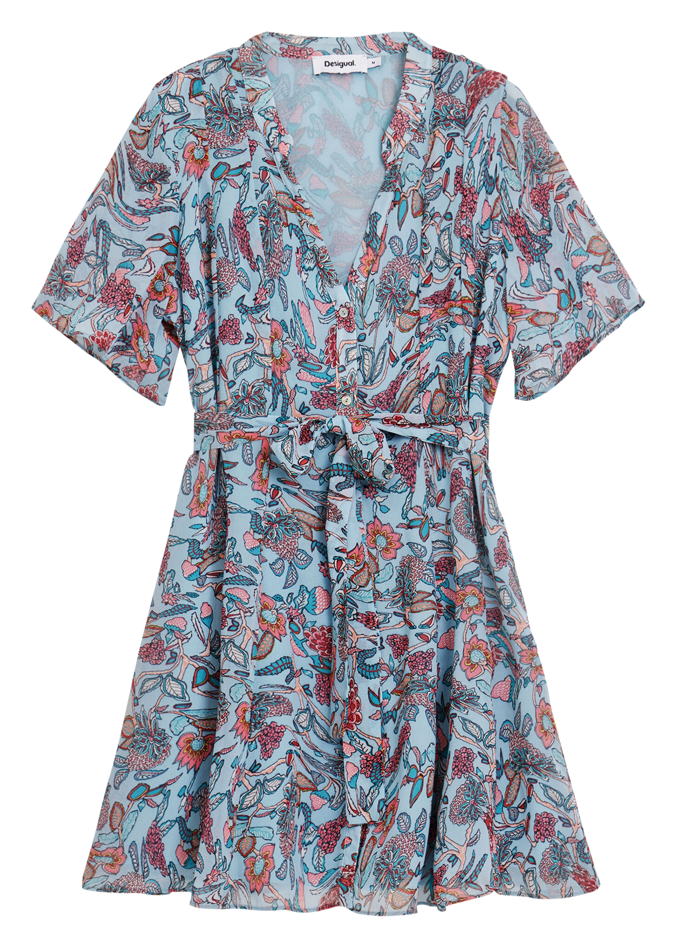 Robe courte à motifs floraux | Bleu