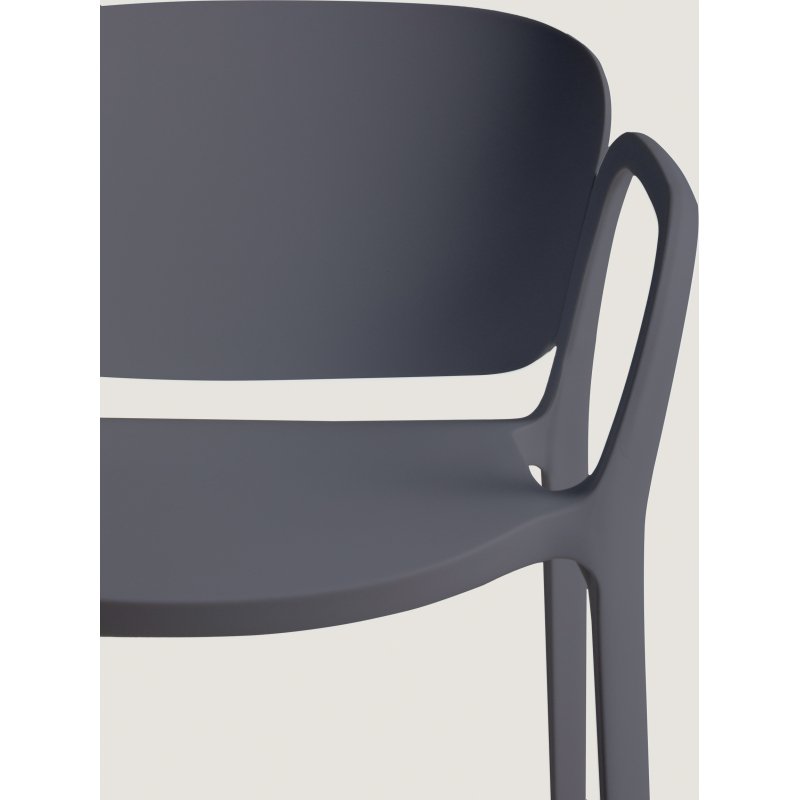 Chaise empilable d’extérieur Ania gris foncé