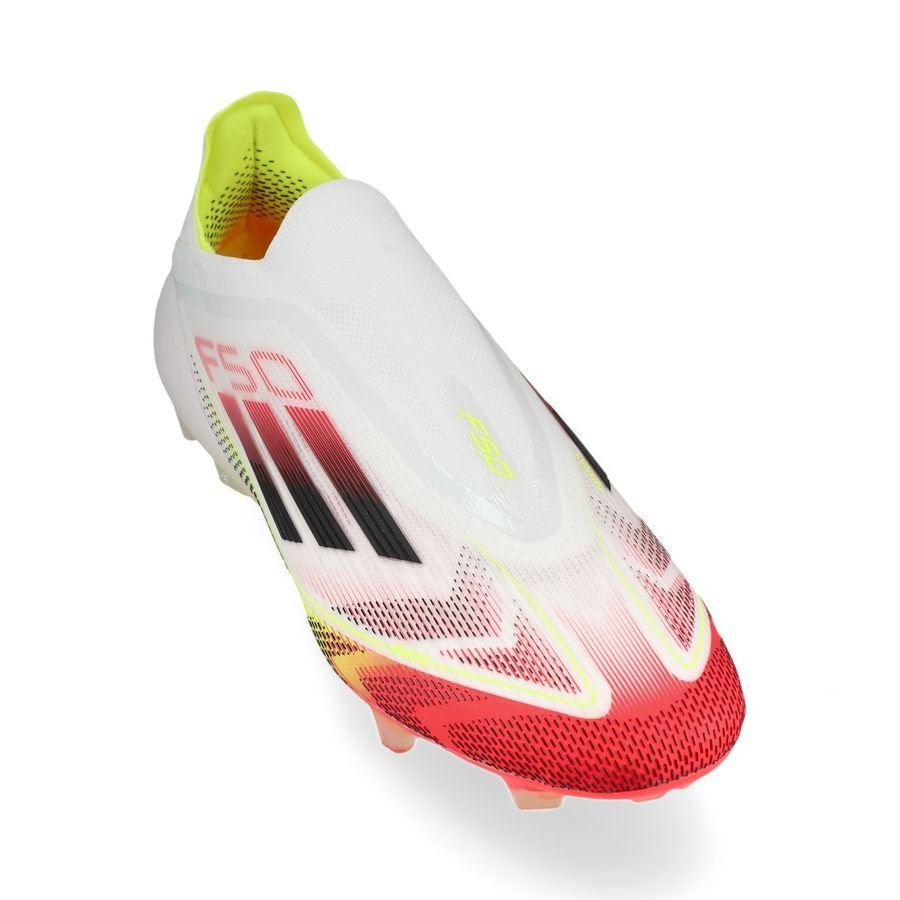 adidas F50 Elite Laceless FG Pure Victory - Blanc/Noir/Jaune