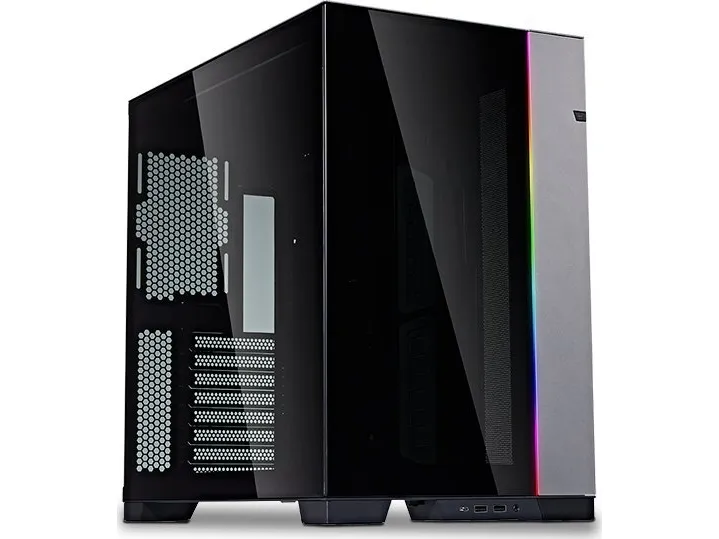 Lian Li O11 Dynamic Evo - Mid tower - udvidet ATX - sidepanel med vindue (hærdet glas) - ingen strømforsyning - havnegrå - USB/Lyd