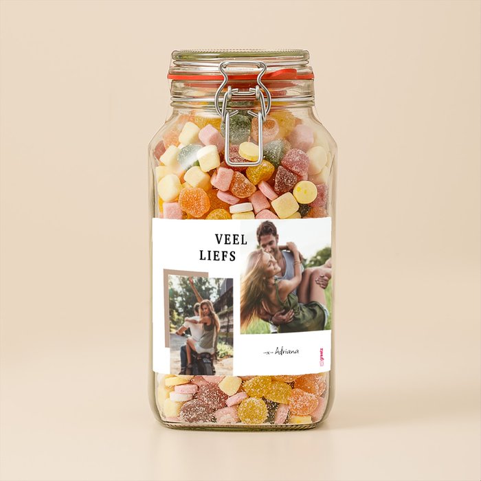 Snoeppot TumTum | Veel liefs met eigen foto & naam | 1,7 kg