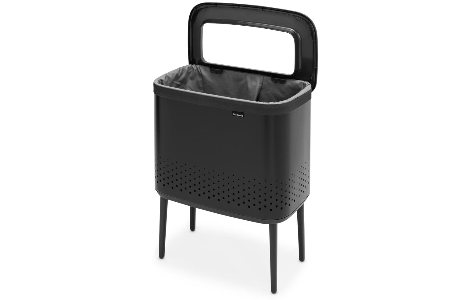 Wäschesammler BO Schwarz, 60 l<br>Schwarzer Wäschekorb