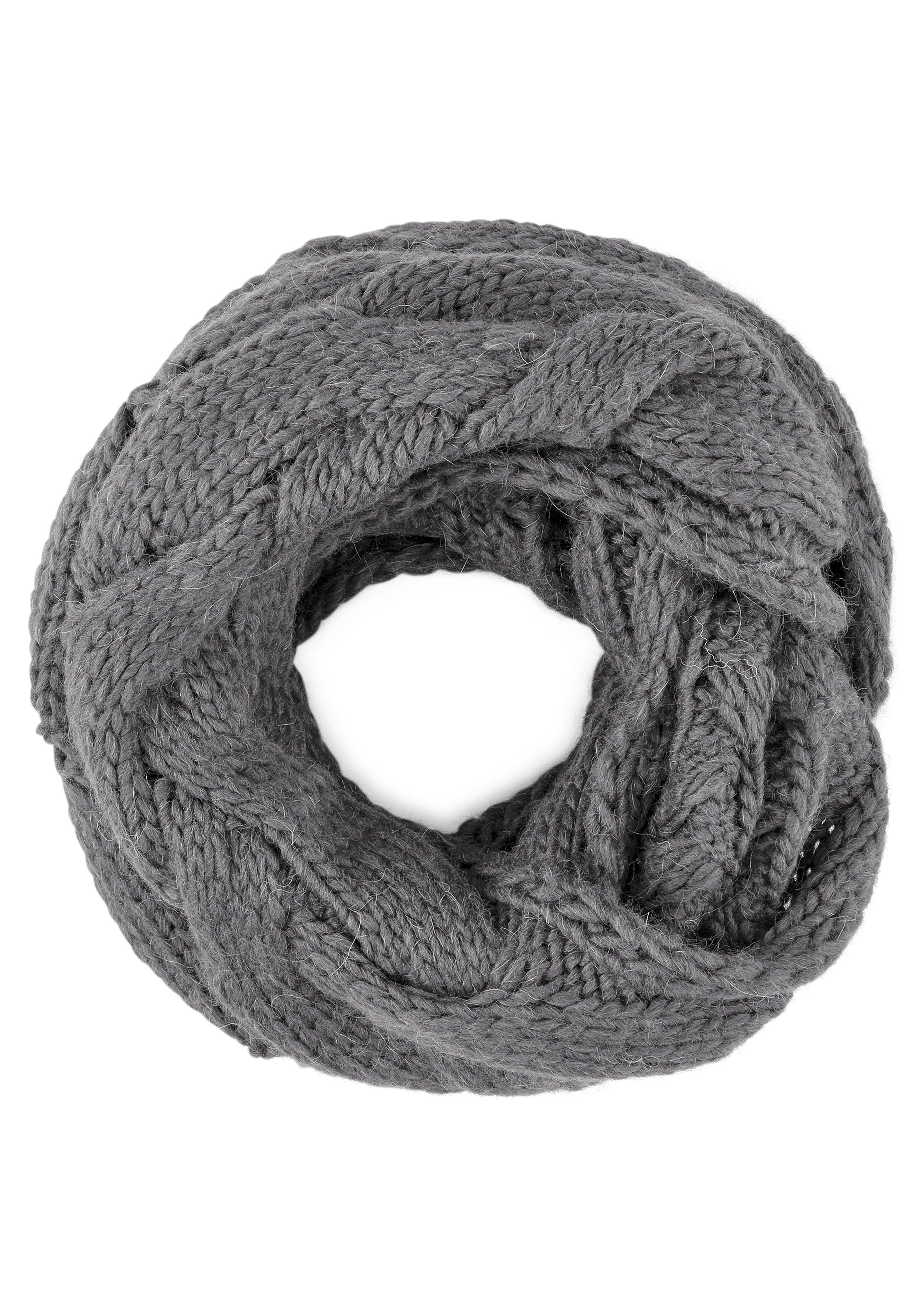 Loop-Schal mit Zopfmuster