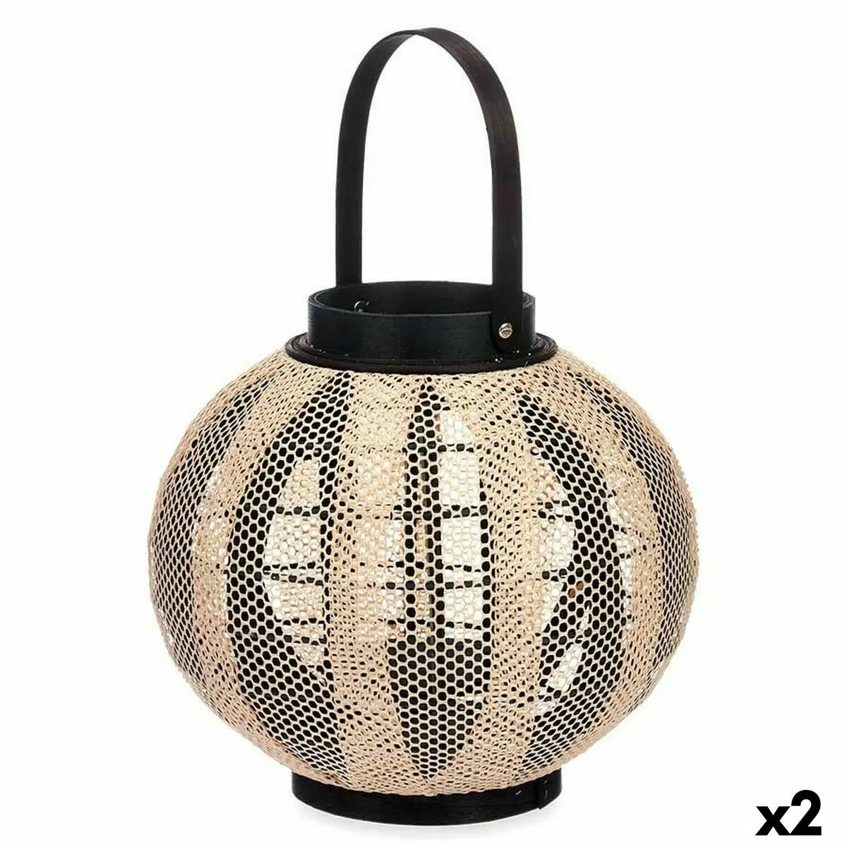 Gift Decor Bougeoir Lanterne Bois Tissu