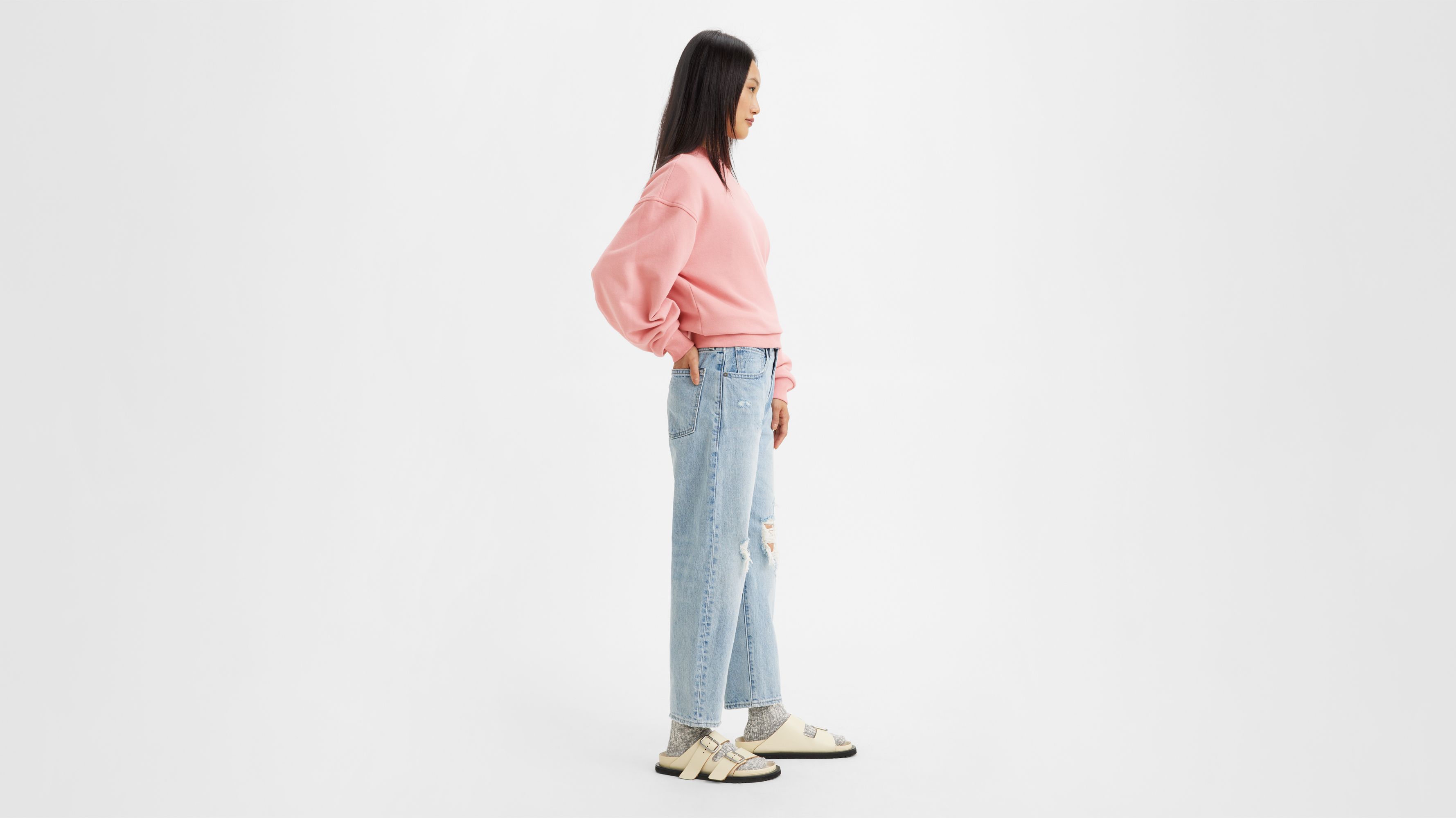 Jean Barrel Levi's® Made & Crafted® - Indigo Destructed - Bleu