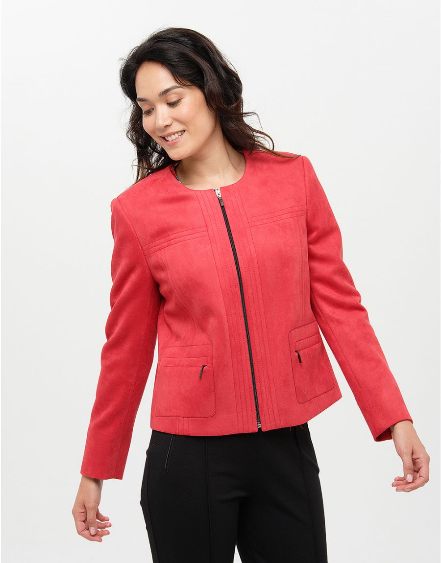 Veste suédine rouge