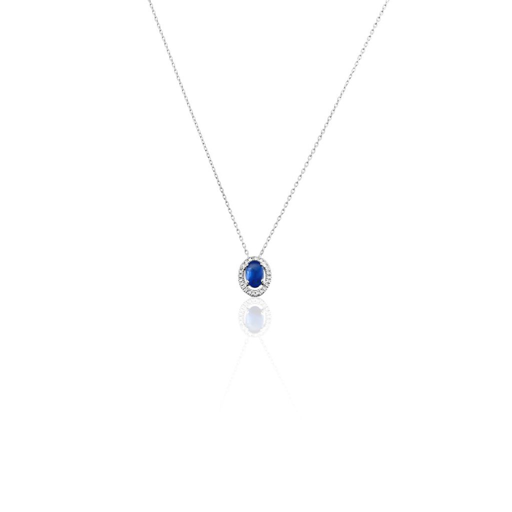 Collier Or Blanc Goulwen Saphir Et Diamants