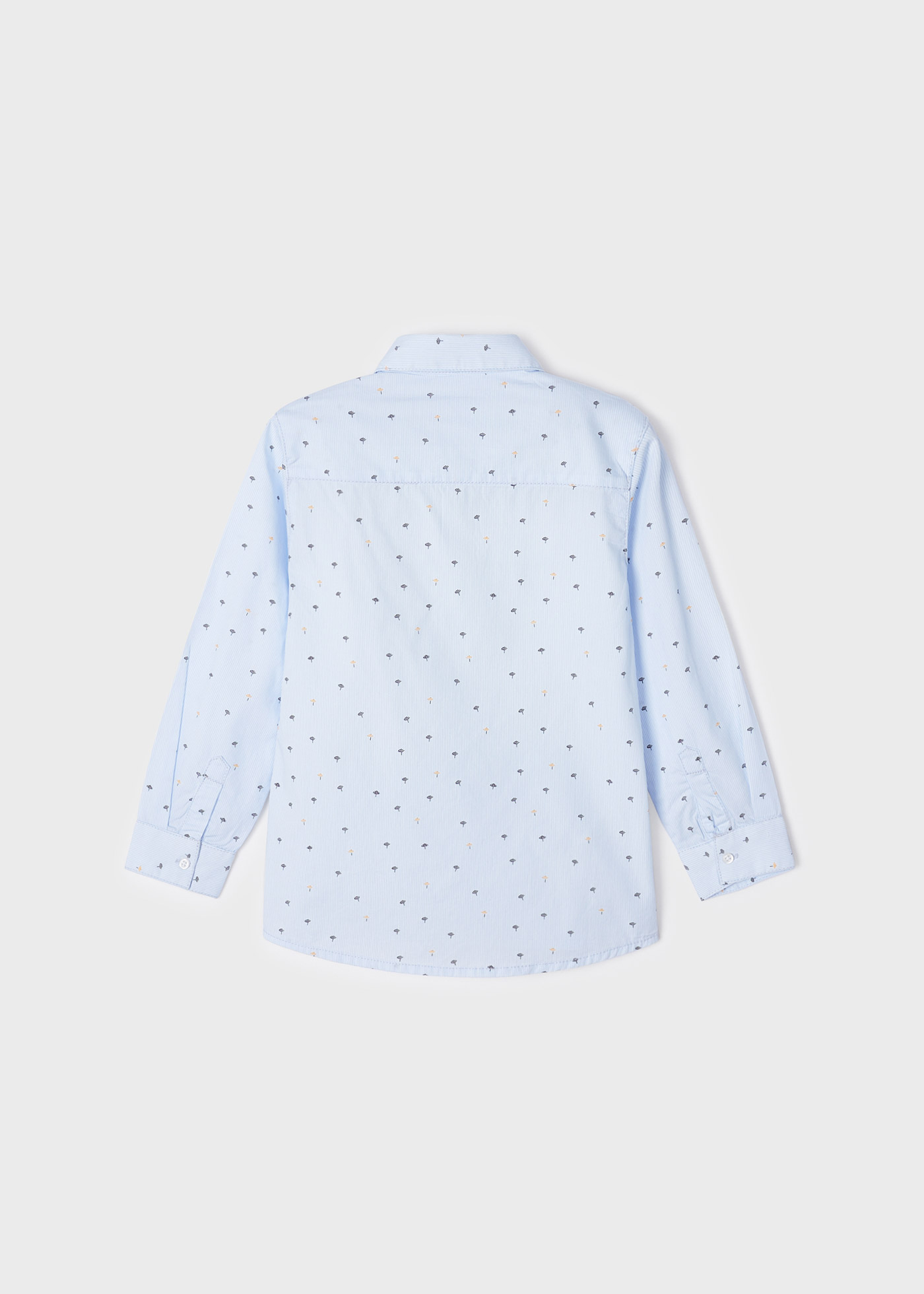 Camisa de manga comprida estampada, feita com algodão sustentável, para meninos.