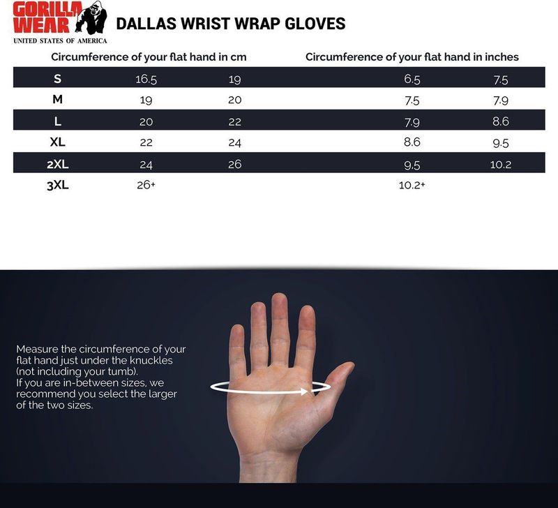 Gorilla Wear - Dallas Wrist Wraps - Sporthandschoenen Unisex - Zwart - XXXL
