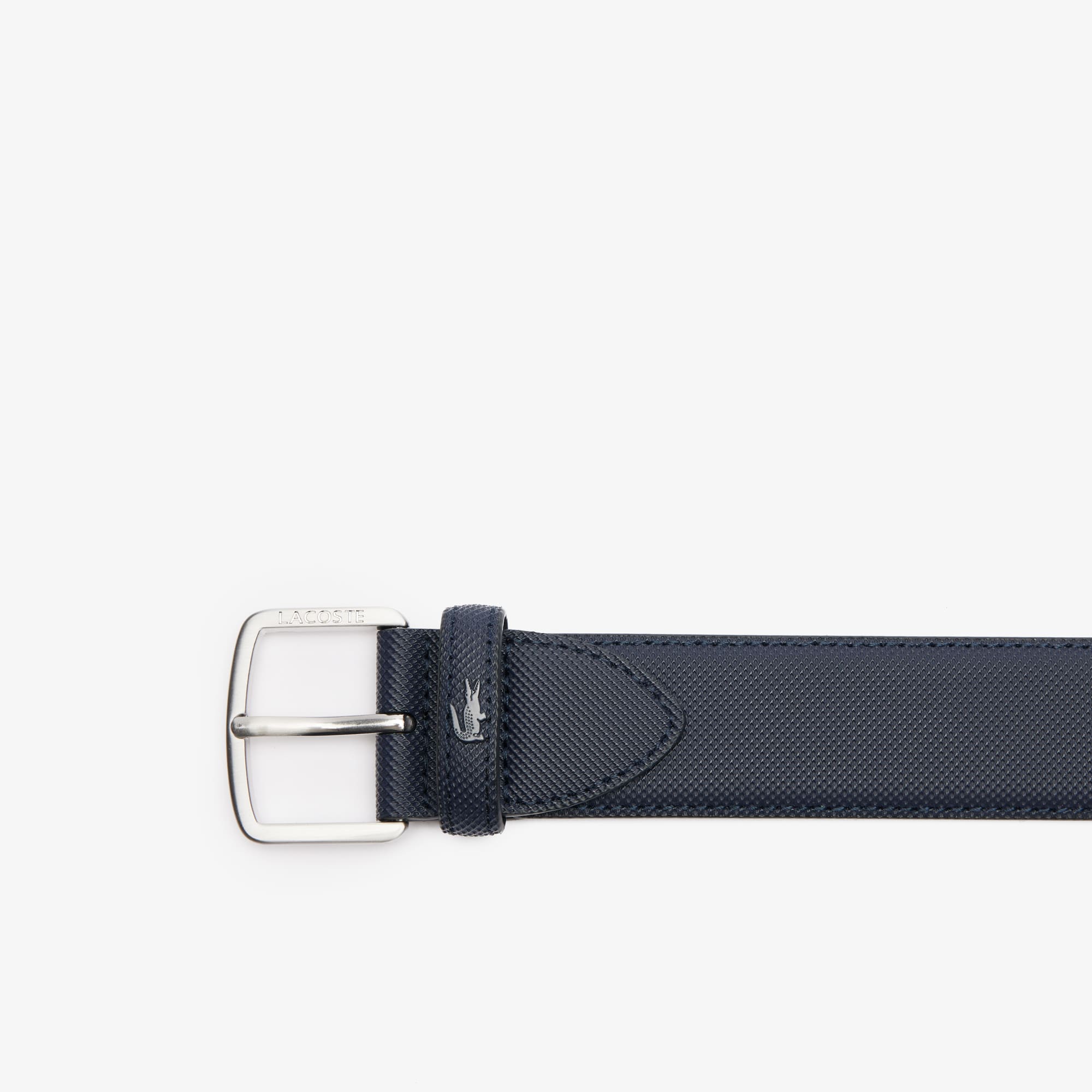 Ceinture en toile effet petit piqué Ceintures - Bleu - Lacoste - Homme