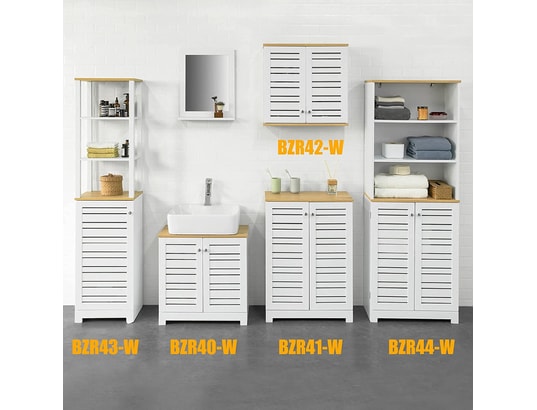 SOBUY - Bzr43-w meuble colonne de salle de bain armoire haute meuble...