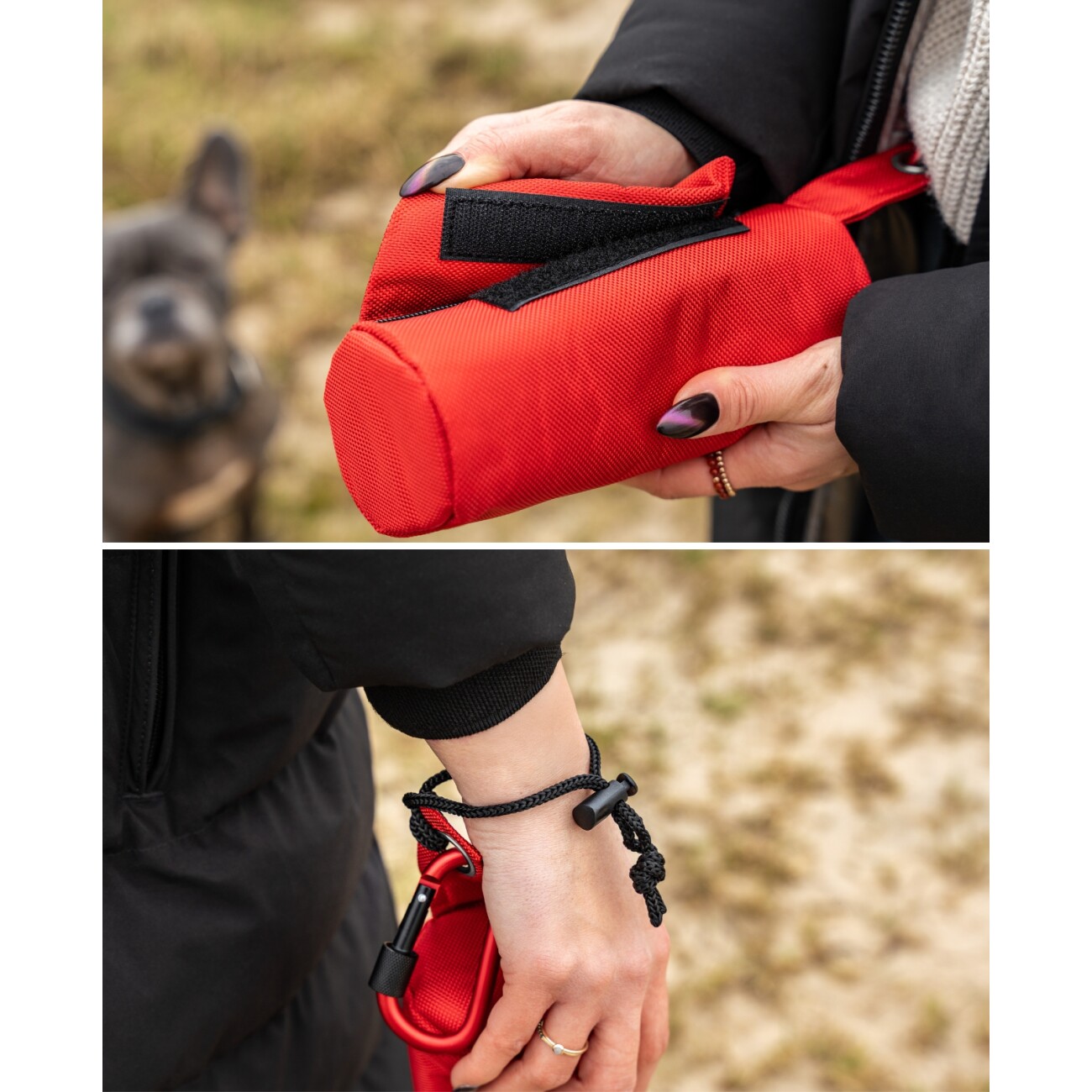Lionto Futterbeutel für Hunde, Trainingsdummy rot