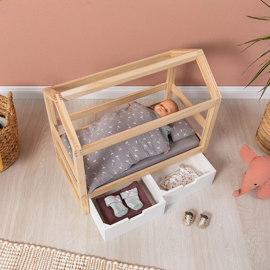 MUSTERKIND® Puppen-Hausbett Viola naturweiß