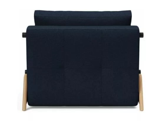 INNOVATION LIVING Fauteuil design SOFABED CUBED 02 WOOD Mixed Dance Blue convertible lit 200x90 cm