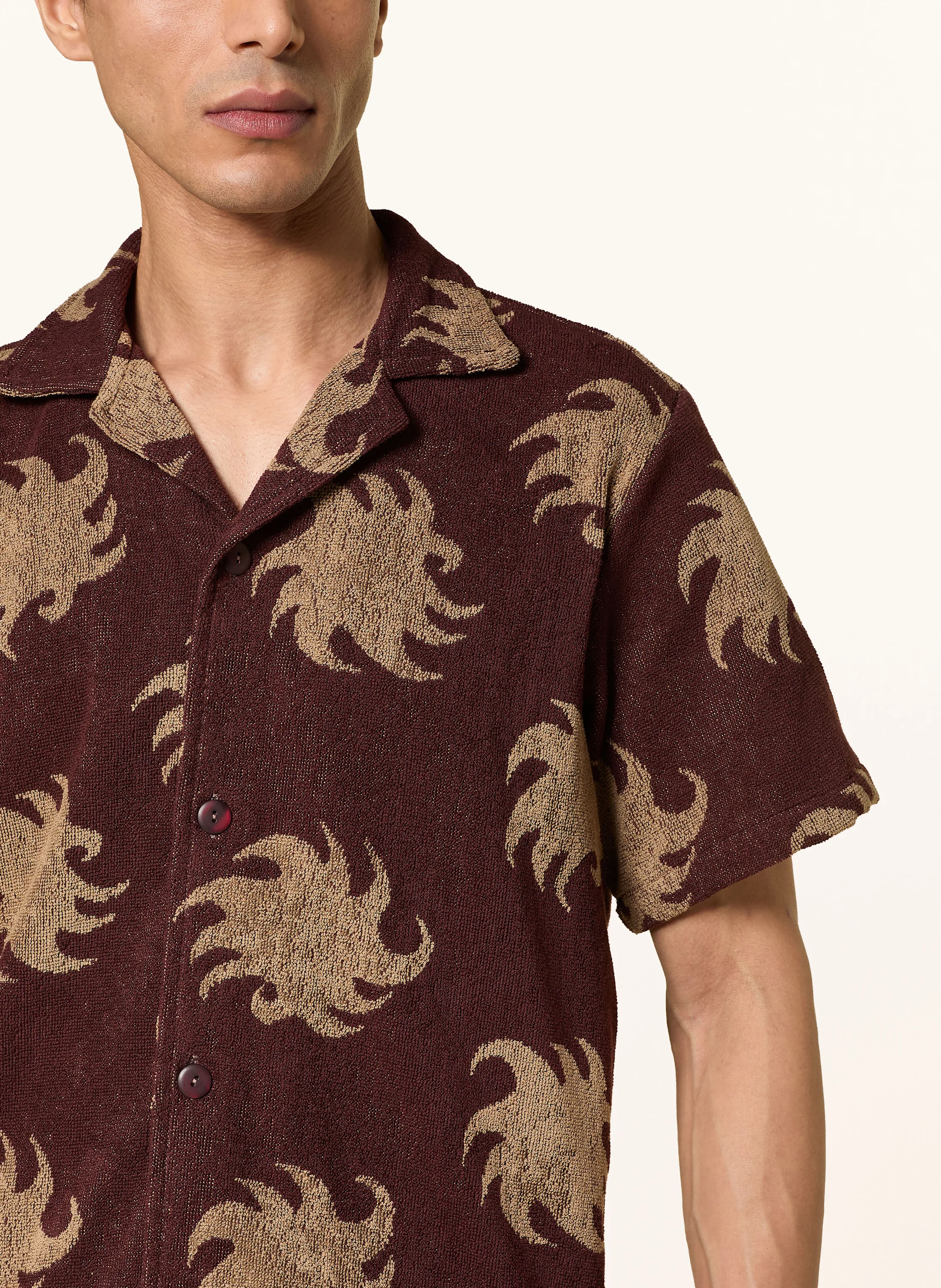 OAS Resorthemd MOCHA EMBER Comfort Fit aus Frottee