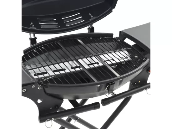 Barbecue au gaz portatif avec zone de cuisson Noir